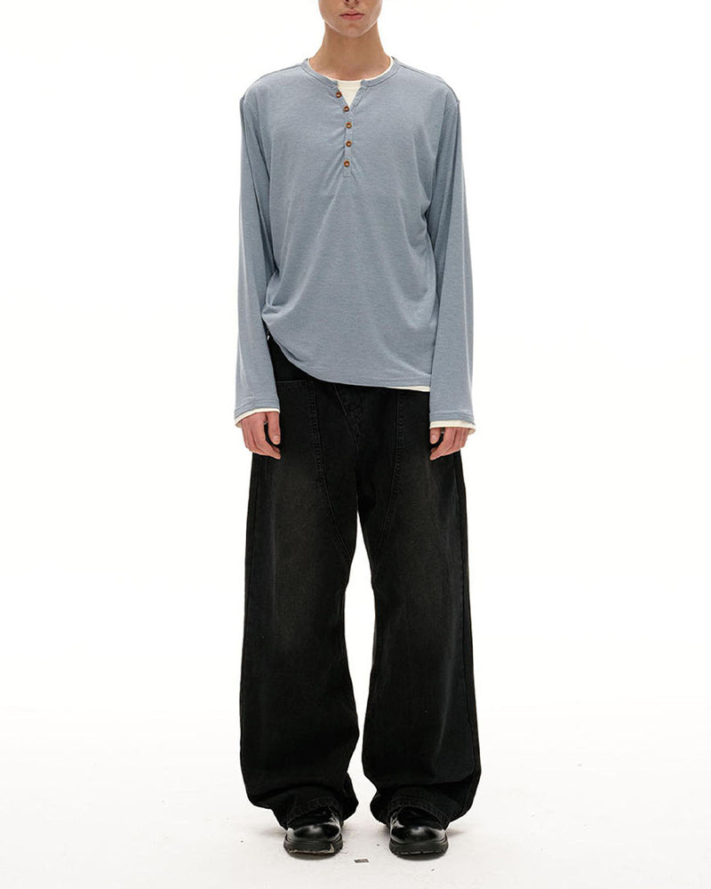 Straight-leg casual trousers
