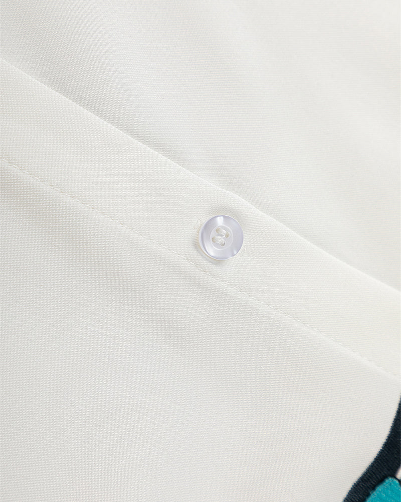 Contrast color stitching cute short sleeve shirt