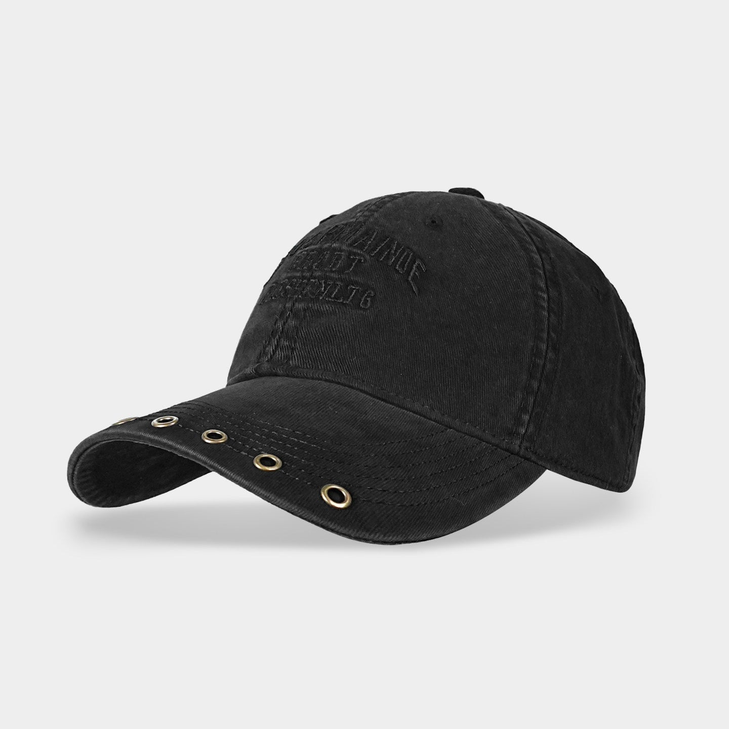 Distressed embroidered baseball cap
