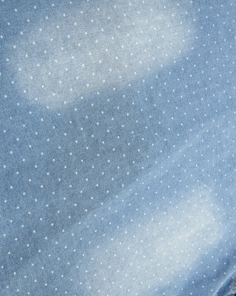 Washed polka dot short-sleeved shirt