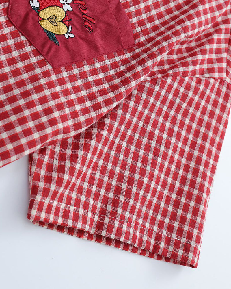 Vintage check short-sleeved shirt