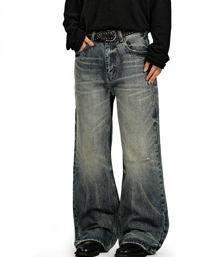 Distressed casual trousers