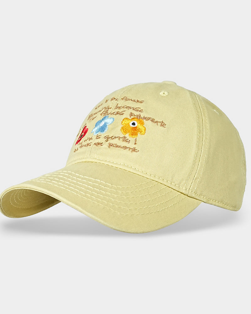 Embroidered Floral Baseball Cap