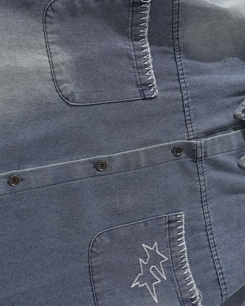 Star Embroidered Short-Sleeve Shirt