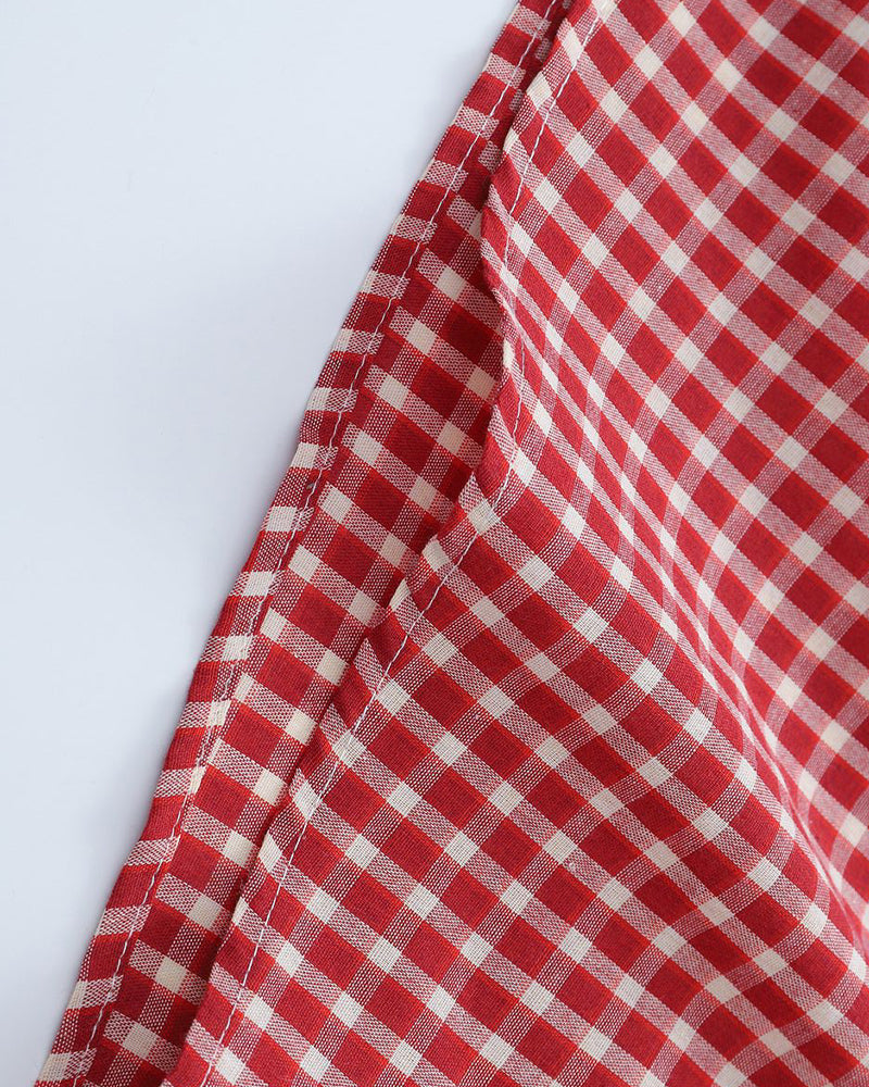 Vintage check short-sleeved shirt