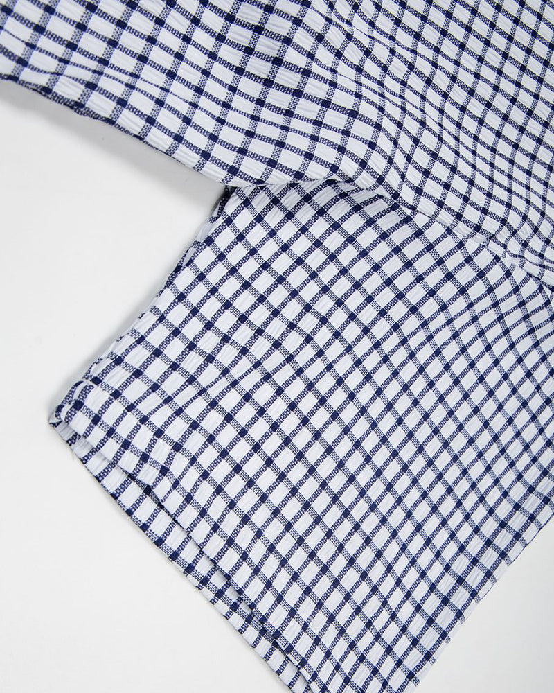 Plaid cat short-sleeved shirt