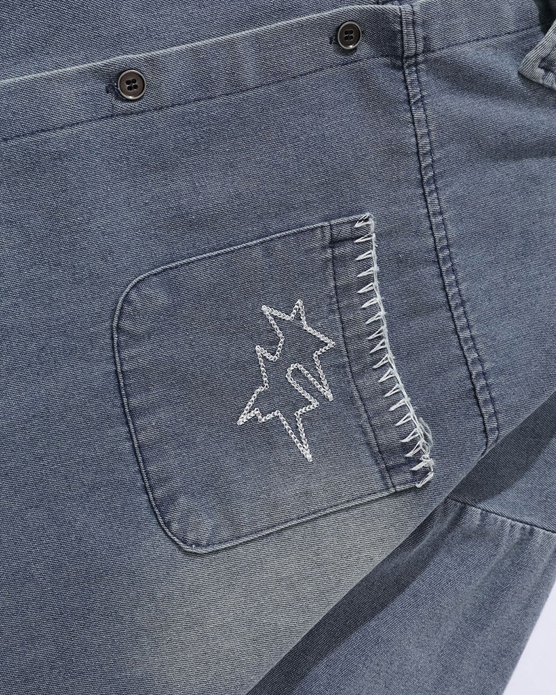 Star Embroidered Short-Sleeve Shirt