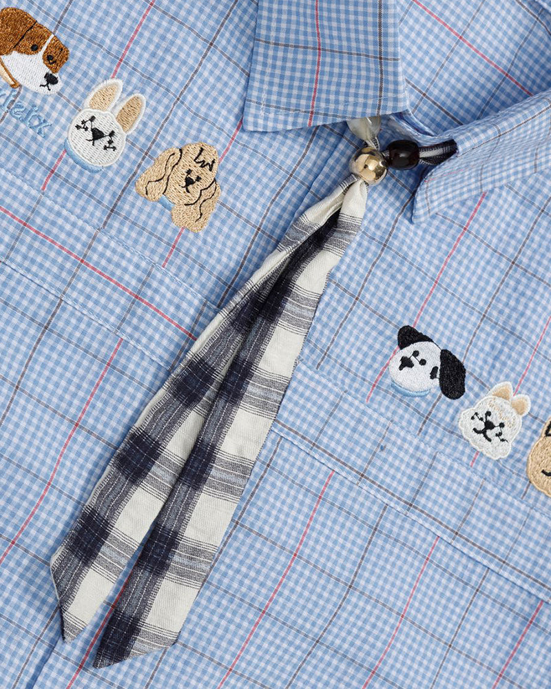 Vintage check short-sleeved shirt