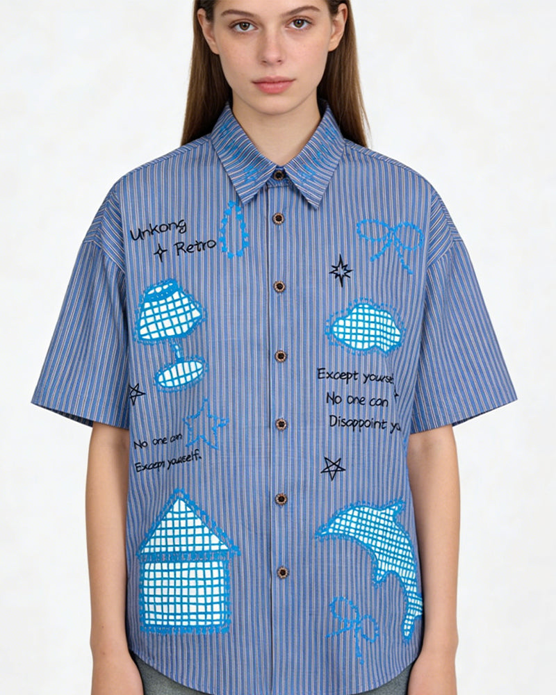 Vintage Embroidered Short Sleeve Shirt