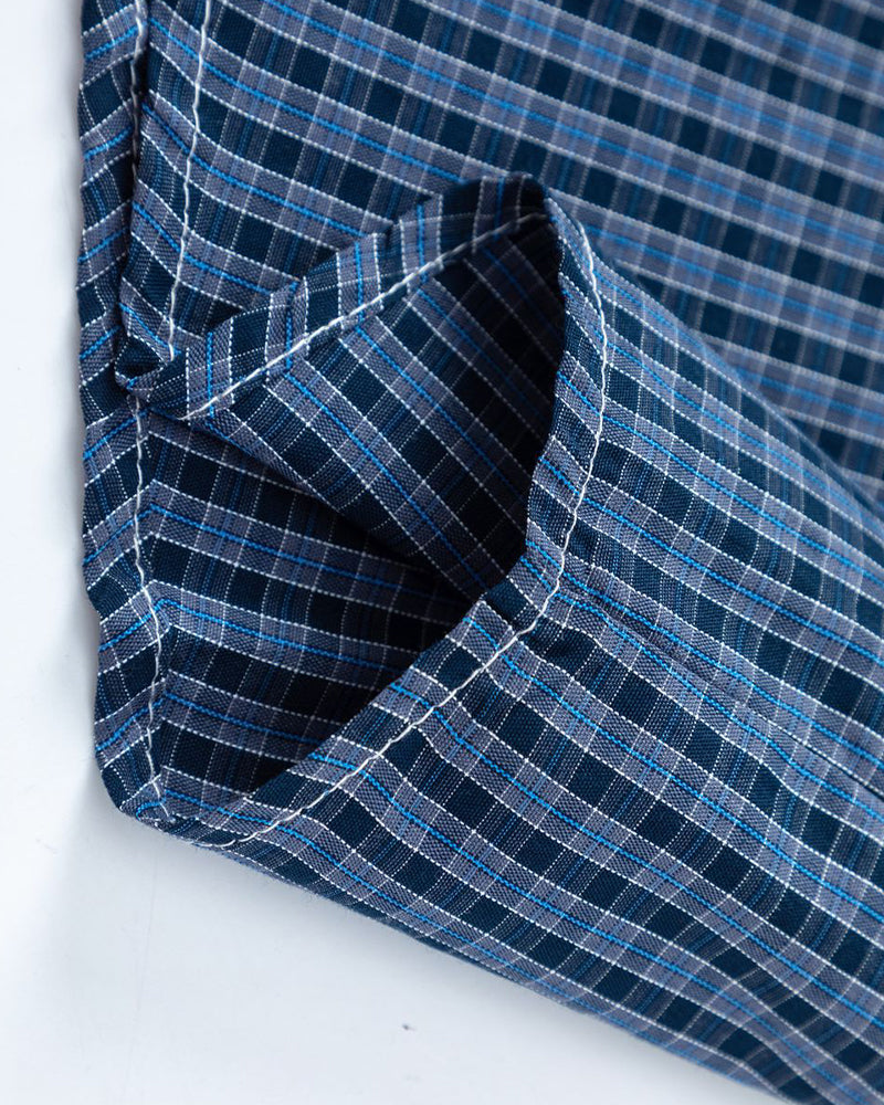 Retro plaid short-sleeved shirt