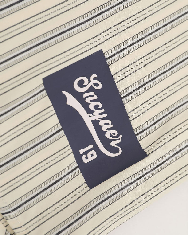 Retro vertical striped short-sleeved shirt