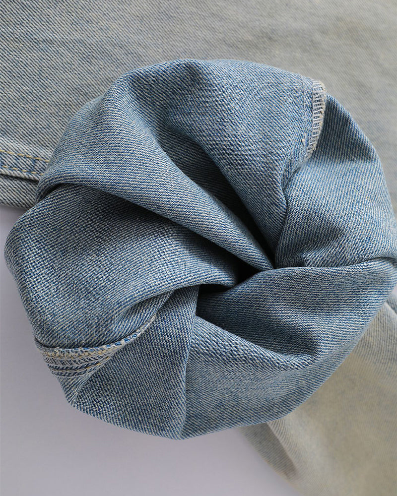 Washed straight jeans