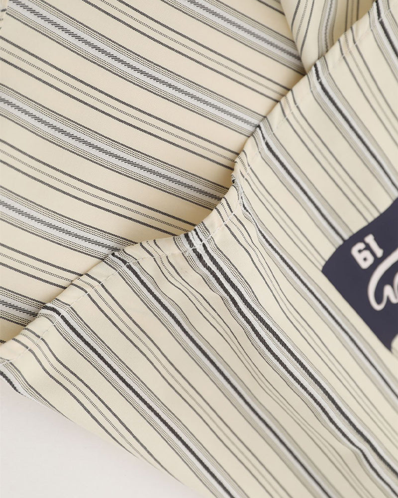 Retro vertical striped short-sleeved shirt