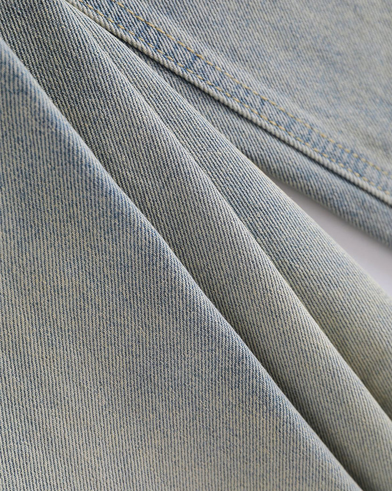 Washed straight jeans
