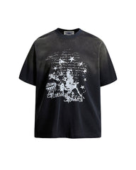 Washed gradient short-sleeved shirt