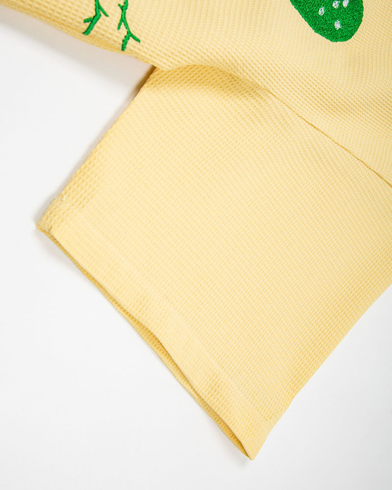Plant embroidery short-sleeved shirt
