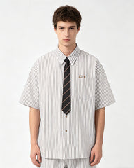 Striped shirt with vintage tie