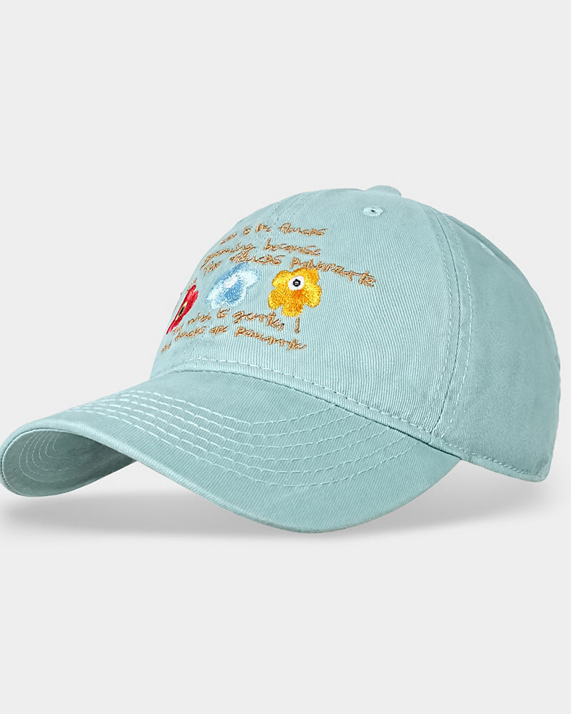 Embroidered Floral Baseball Cap