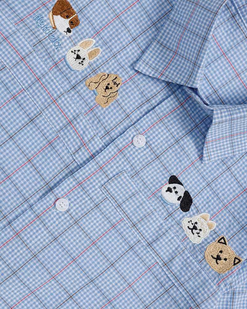Vintage check short-sleeved shirt