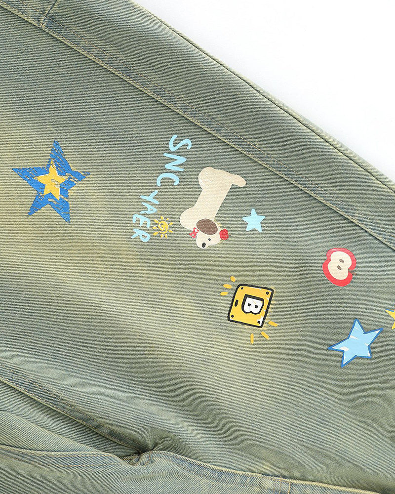 Fun straight-leg denim pants
