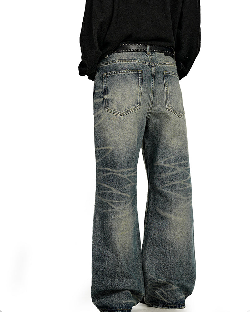 Distressed casual trousers