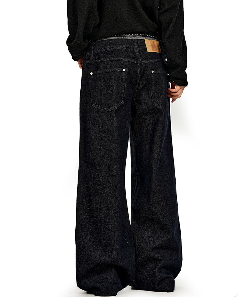 Faux two-piece casual trousers