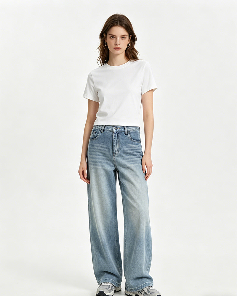 Washed gradient jeans
