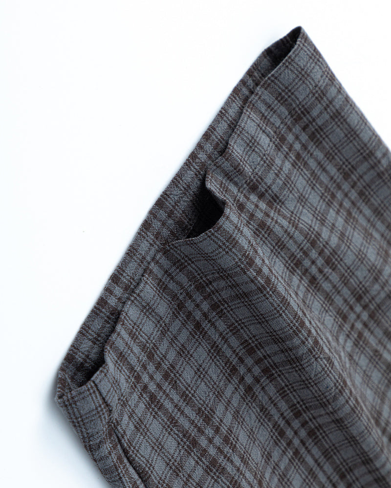 Retro plaid short-sleeved shirt