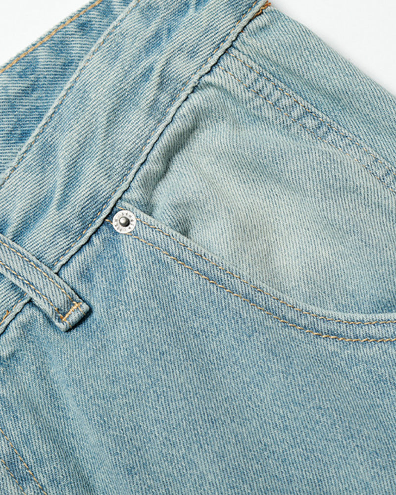 Washed straight jeans