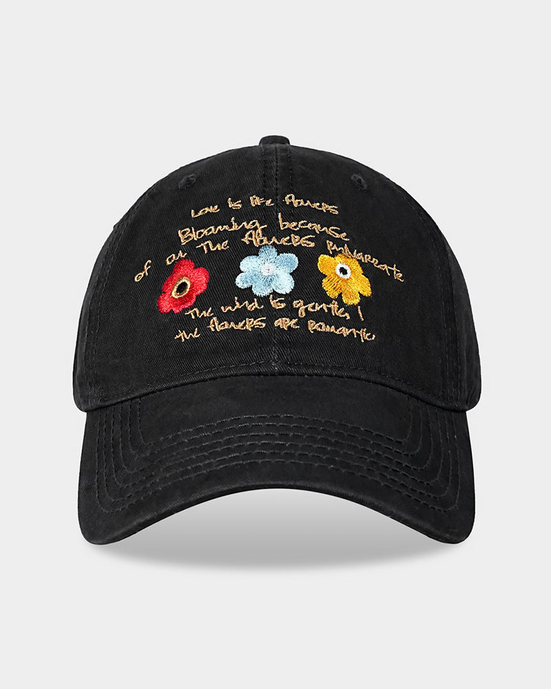 Embroidered Floral Baseball Cap