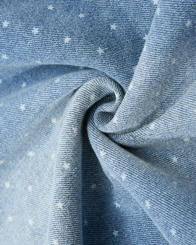Washed polka dot short-sleeved shirt
