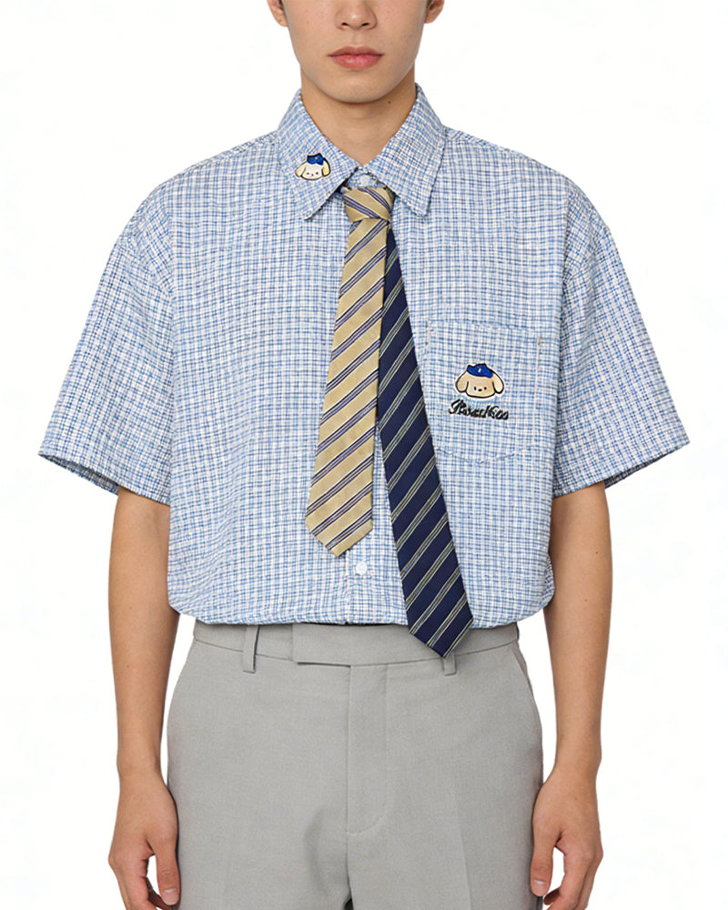 Retro cartoon short-sleeved shirt