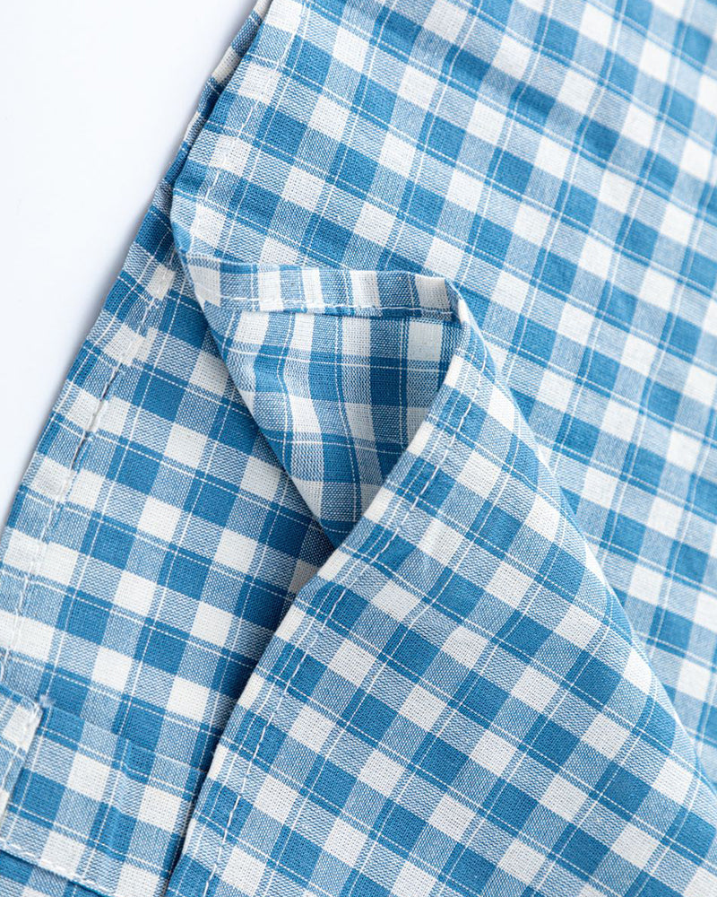 Retro plaid short-sleeved shirt