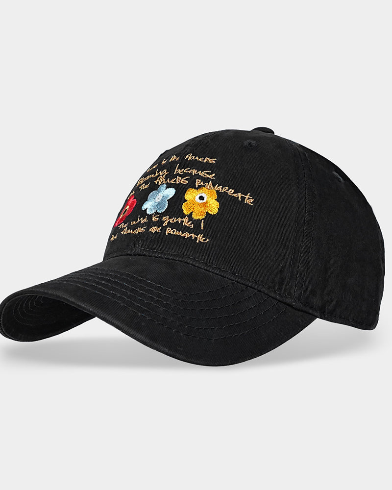Embroidered Floral Baseball Cap