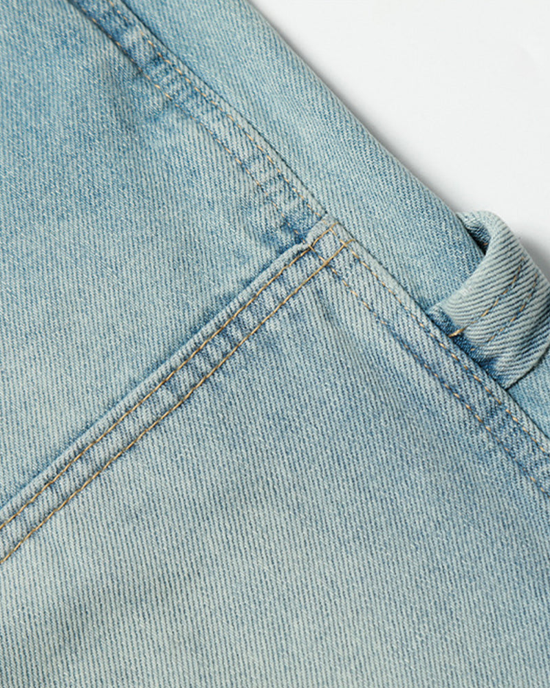 Washed straight jeans