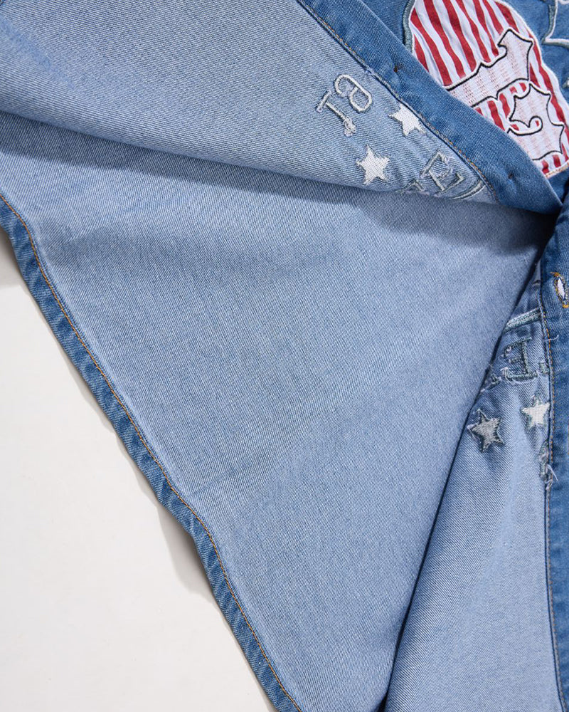 Star Embroidered Short-Sleeve Shirt