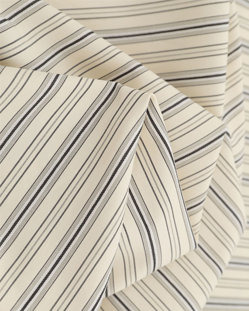 Retro vertical striped short-sleeved shirt