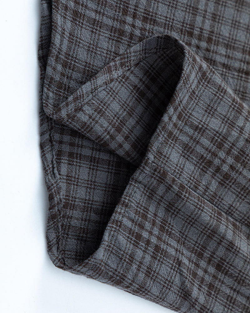 Retro plaid short-sleeved shirt