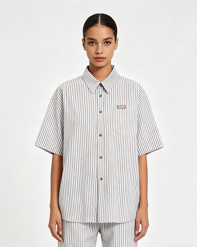Striped shirt with vintage tie