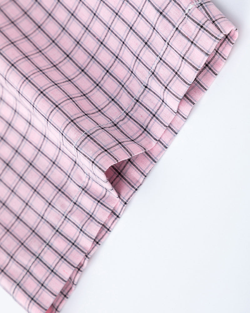 Vintage check short-sleeved shirt