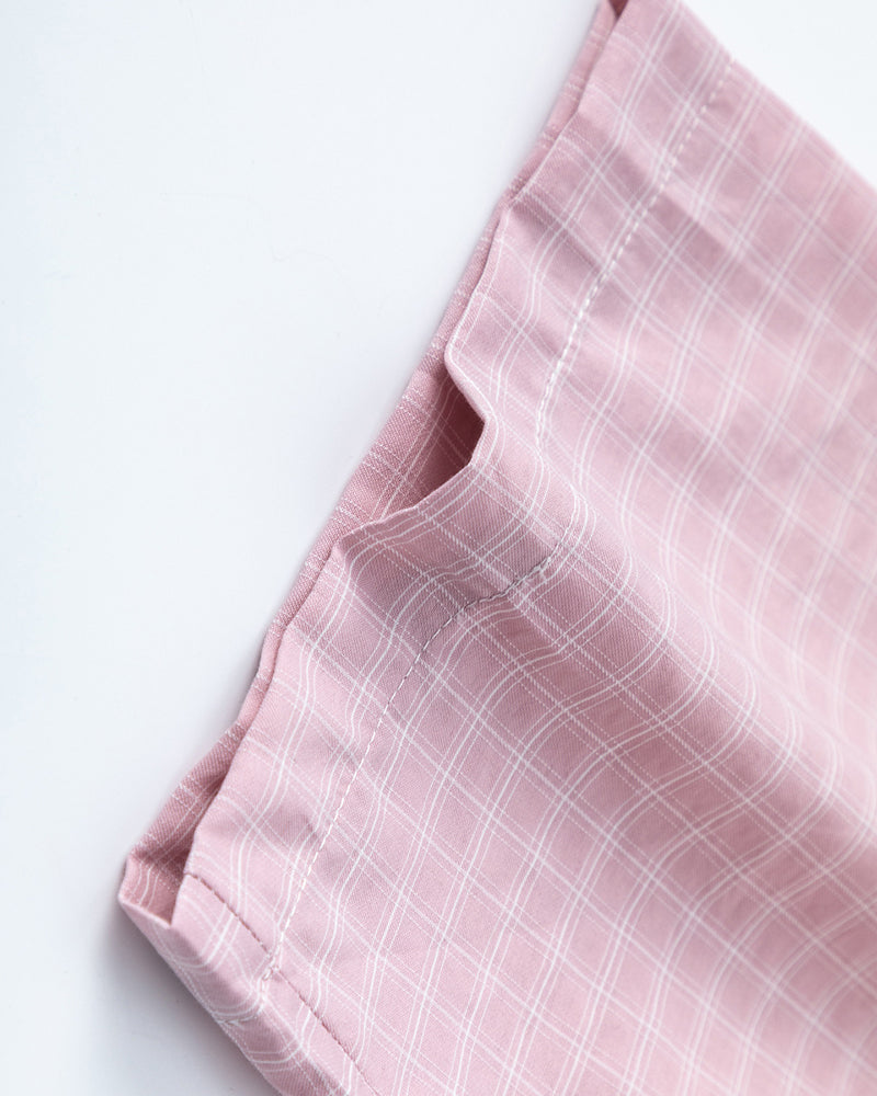 Retro plaid short-sleeved shirt