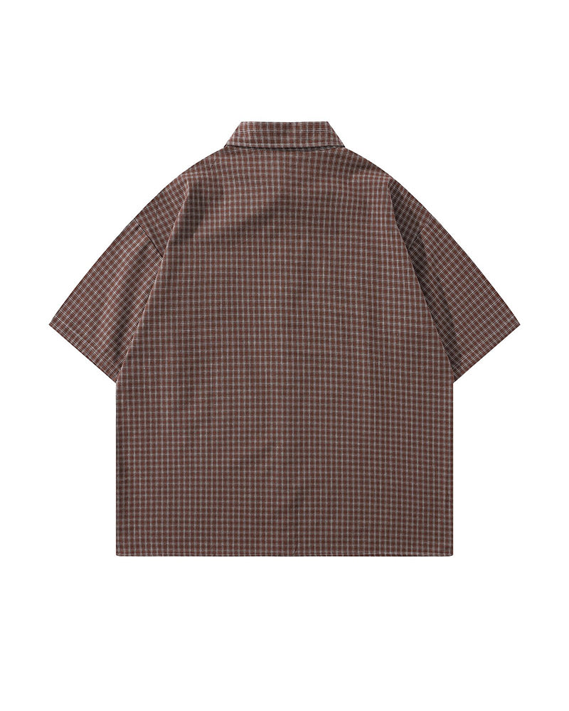 Vintage check short-sleeved shirt