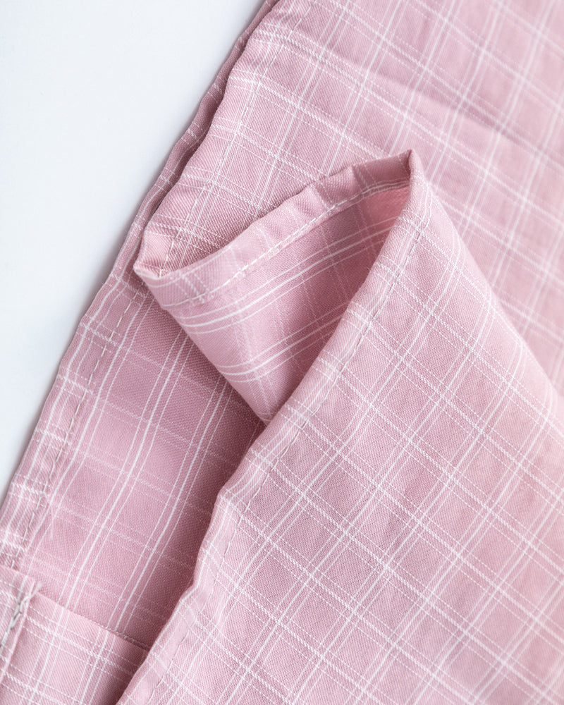 Retro plaid short-sleeved shirt