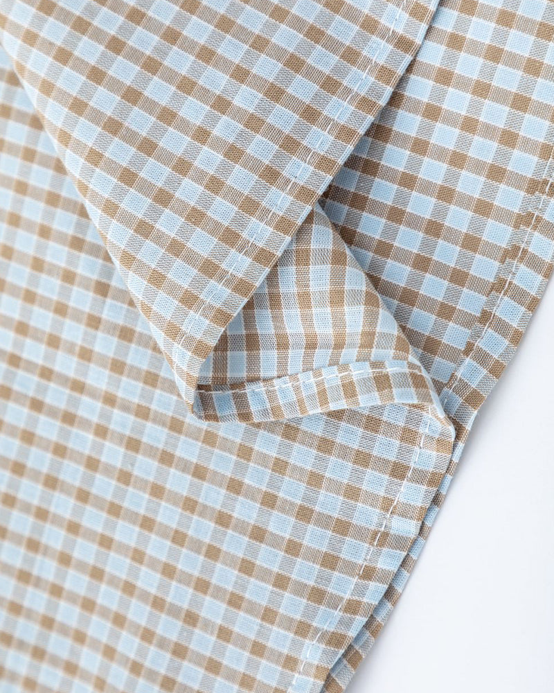 Vintage check short-sleeved shirt