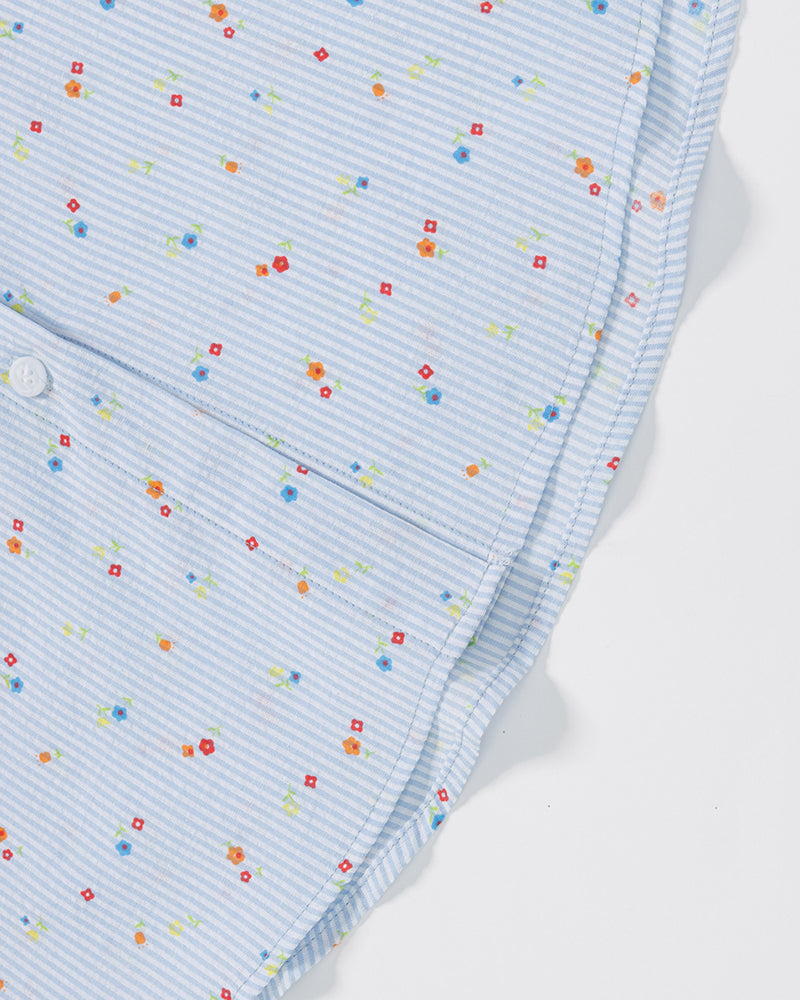 Cartoon Embroidered Short-Sleeve Shirt