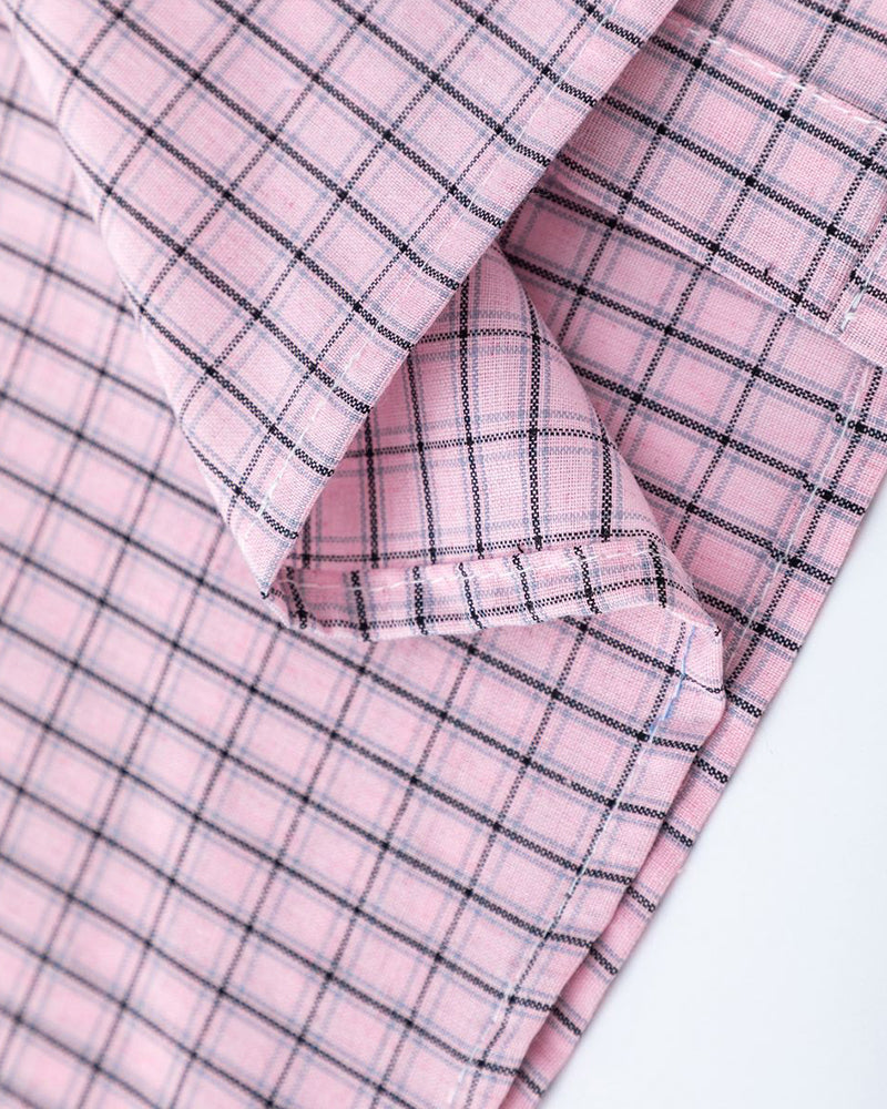 Vintage check short-sleeved shirt