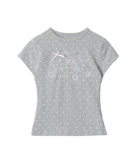 Sweet polka dot short-sleeved shirt