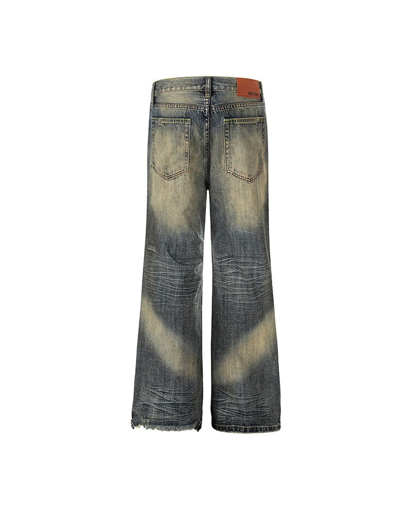 Washed straight jeans