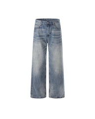 Retro washed denim jeans