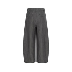 Vertical striped straight-leg pants